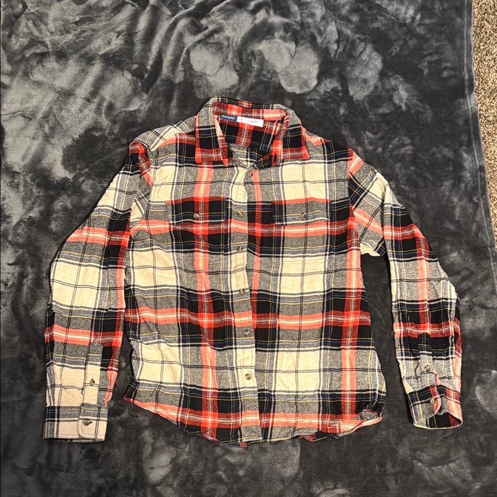 Men's Plaid Shirt - Red, Black, and White